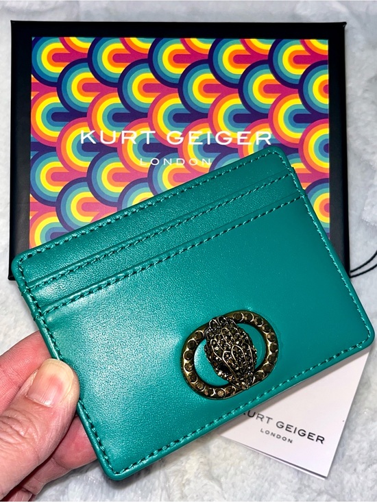 Kurt Geiger Accessories - Kurt Geiger NWT! Chelsea Teal Green Leather Card Holder